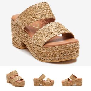 Rattan Platform Sandals